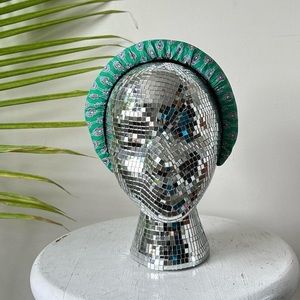 Homemade vintage scrap fabric headband